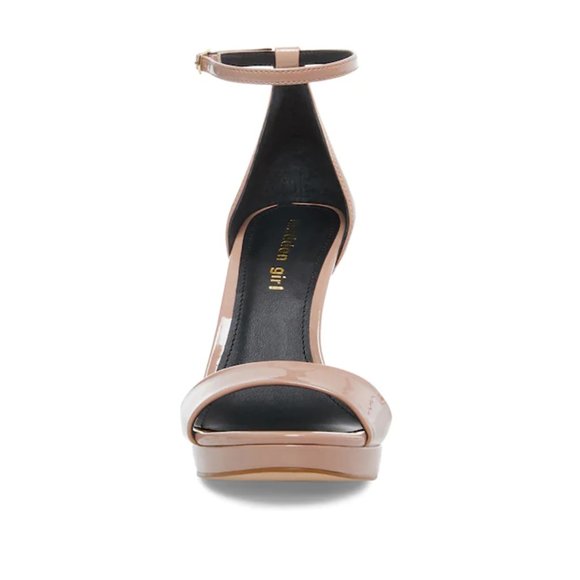 Madden Girl Flashy Ankle Strap Fawn Patent Heels - Picture 5 of 16